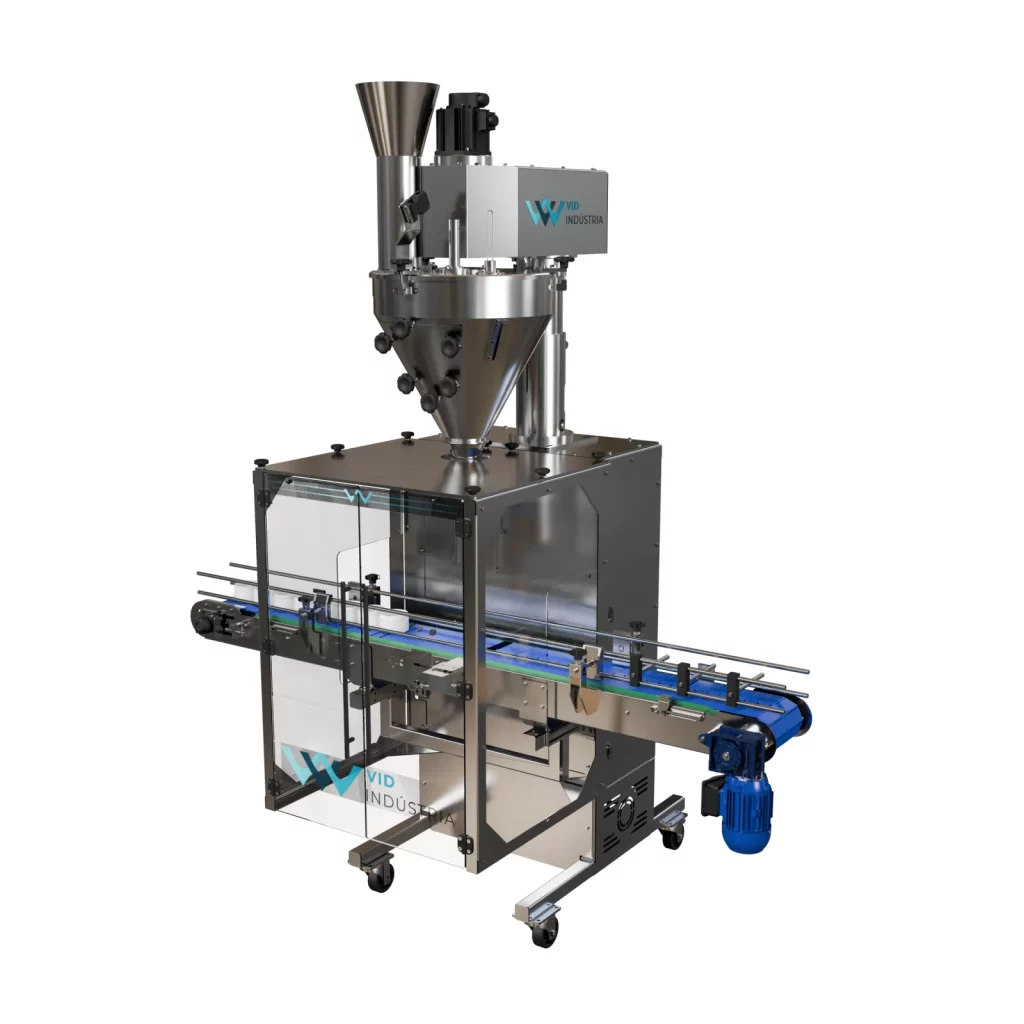 Linha de Automação para Potes de Produtos em Pó (15 a 50 PPM) - conjunto de equipamentos VID Indústria